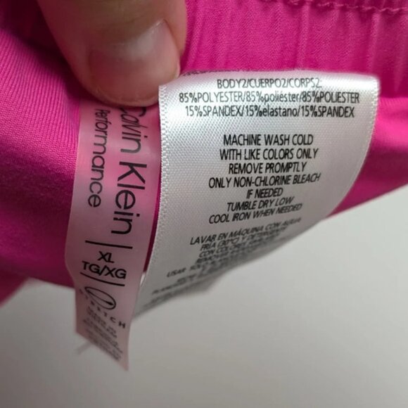 Calvin Klein  2 in 1 Running Dolphin Shape Athletic Shorts Hot Pink XL - Picture 5 of 9